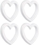 ❤️ juvale 10-inch white foam heart wreath forms (4 pack) - ideal for crafts, diy wedding and valentine's decorations logo