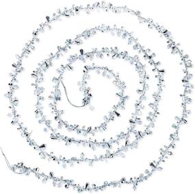 img 4 attached to 🎄 9-Foot Silver and Clear Crystal Acrylic Bead Christmas Garland - Iridescent Winter Theme Tree Décor - Garland Christmas Decorations for Indoor Use - NorthPoleXpress