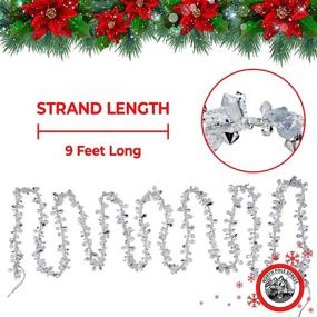 img 2 attached to 🎄 9-Foot Silver and Clear Crystal Acrylic Bead Christmas Garland - Iridescent Winter Theme Tree Décor - Garland Christmas Decorations for Indoor Use - NorthPoleXpress