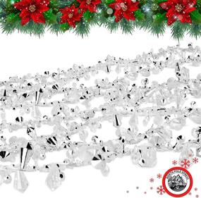 img 1 attached to 🎄 9-Foot Silver and Clear Crystal Acrylic Bead Christmas Garland - Iridescent Winter Theme Tree Décor - Garland Christmas Decorations for Indoor Use - NorthPoleXpress