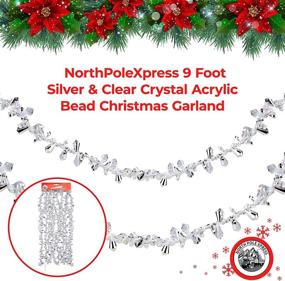 img 3 attached to 🎄 9-Foot Silver and Clear Crystal Acrylic Bead Christmas Garland - Iridescent Winter Theme Tree Décor - Garland Christmas Decorations for Indoor Use - NorthPoleXpress