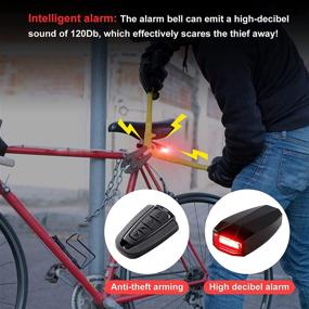 img 3 attached to 🚴 Bike Taillight Alarm Horn - Fansport Bicycle Rear Light Rechargeable 120dB Loud Horn Bell LED Cycling with Remote - Anti-Theft IP65 Waterproof for Electric Mountain Bike - One Size (P1O564105Z7Y15GIBBE)