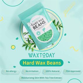 img 3 attached to Sensitive Skin Hard Wax Beads - WAXTODAY Tea Tree Hair Removal Formula (15.8 oz) - Full Body Brazilian Waxing for Face, Legs, Eyebrows - Ideal Refill for Wax Warmers