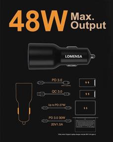 img 3 attached to 🔌 LOMENSA 48W 2-Port USB C Car Charger with PD & QC 3.0 – Fast Charging for iPhone 12/11/SE/XS/XR/8, MacBook, iPad Pro, AirPods Pro, Galaxy S20/S10, Pixel 3/4/5 and More - Premium Quality, Safety Assured