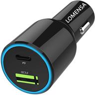 🔌 lomensa 48w 2-port usb c car charger with pd & qc 3.0 – fast charging for iphone 12/11/se/xs/xr/8, macbook, ipad pro, airpods pro, galaxy s20/s10, pixel 3/4/5 and more - premium quality, safety assured logo