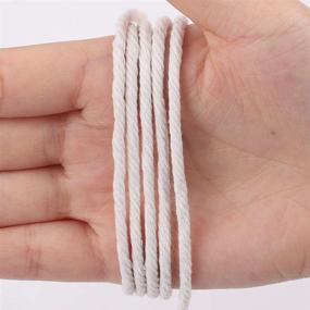 img 1 attached to 🧶 Natural Cotton Macrame Cord Kit - 3mm x 220 Yards, Includes 44pcs Assorted Wooden Beads, Ideal for Crafts, Kitting, Wall Hanging, and Plant Hangers - Perfect for Adults and Beginners