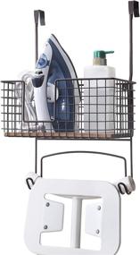 img 4 attached to 🧺 SunnyPoint Metal Wall Mount/Over The Door Ironing Board Holder with Spacious Storage Basket (ORB, 12&#34; X 7&#34; X 5.5&#34;)