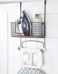img 3 attached to 🧺 SunnyPoint Metal Wall Mount/Over The Door Ironing Board Holder with Spacious Storage Basket (ORB, 12&#34; X 7&#34; X 5.5&#34;)