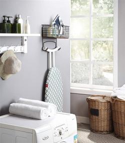 img 1 attached to 🧺 SunnyPoint Metal Wall Mount/Over The Door Ironing Board Holder with Spacious Storage Basket (ORB, 12&#34; X 7&#34; X 5.5&#34;)