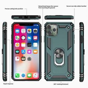 img 3 attached to 📱 LeYi iPhone 11 Pro Max Case with Tempered Glass [2 Pack] - Military-Grade Protection, Ring Kickstand, Midnight Green