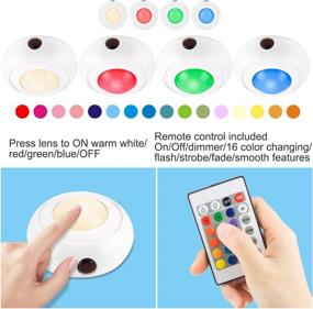 img 3 attached to 💡 BIGMONAT Dimmable Puck Lights: Color Changing Wireless Closet Lighting with Remote Control