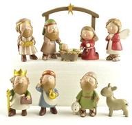 🎄 christmas holiday nativity set - stable with joseph, jesus, mary, and wisemen (set of 10) logo