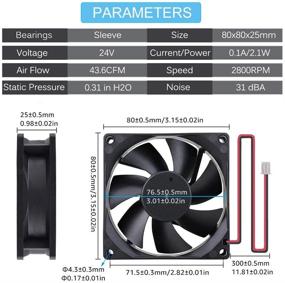 img 3 attached to 💨 80 мм x 80 мм x 25 мм 24V безщеточный вентилятор для охлаждения Optimal GDSTIME.