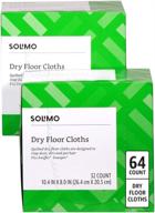 🧹 solimo dry floor cloths - 64 count (2 pack) | efficient cleaning solution by amazon brand - solimo logo