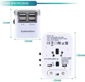 img 1 attached to 🌍 Universal Travel Power Adapter - 4 USB Ports - Works in 150 Countries - 120V - Type C Type A Type G Type I - UK Japan China EU Europe European - By SublimeWare