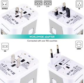 img 2 attached to 🌍 Universal Travel Power Adapter - 4 USB Ports - Works in 150 Countries - 120V - Type C Type A Type G Type I - UK Japan China EU Europe European - By SublimeWare