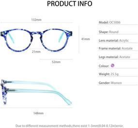 img 1 attached to OCCI CHIARI Women's Stylish Reading Glasses - Lightweight Designer Acetate Frame (Purplish Blue, +2.0)