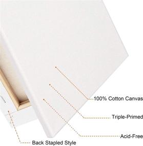 img 3 attached to FIXSMITH Stretched White Blank Canvas - 8x10 Inch, 12-Pack Primed, 100% Cotton, Super Value Pack for Acrylics, Oils & Other Painting Media