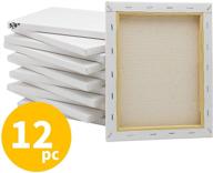 fixsmith stretched white blank canvas - 8x10 inch, 12-pack primed, 100% cotton, super value pack for acrylics, oils & other painting media logo