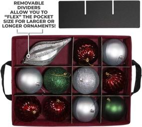 img 2 attached to 🎄 Premium Christmas Ornament Storage Box: Acid-Free Dividers, 3 Trays with Handles, Holds 36 - 4 Inch Ornaments, 17" x 13" x 13