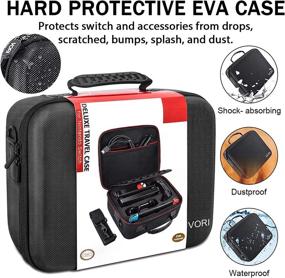 img 2 attached to 🎮 VORI Carrying Case for Nintendo Switch/Switch OLED Model (2021): Hard Storage Case with Handle & Shoulder Strap for Pro Controller, Poke Ball Plus & Switch Accessories in Black