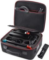 🎮 vori carrying case for nintendo switch/switch oled model (2021): hard storage case with handle & shoulder strap for pro controller, poke ball plus & switch accessories in black logo