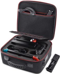 img 4 attached to 🎮 VORI Carrying Case for Nintendo Switch/Switch OLED Model (2021): Hard Storage Case with Handle & Shoulder Strap for Pro Controller, Poke Ball Plus & Switch Accessories in Black