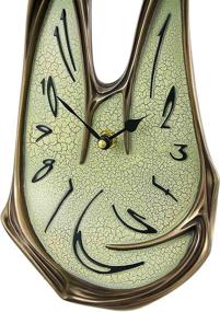 img 1 attached to Enhance Your Décor with Veronese Design Cool Bronze Finish Melted Desk Clock Table Mantel Dali