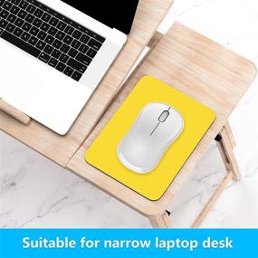 img 2 attached to 🐭 Dapesuom Mouse Pad - Small 6x8 Inch Non-Slip Rubber Base, Waterproof Mini Mouse Mat for Wireless Mouse Laptops Keyboard Tray - Apricot Yellow