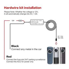 img 1 attached to Комплект для проводки видеорегистратора Dash Cam + плавкий предохранитель с защитой от низкого напряжения (10 футов) - порт Micro USB