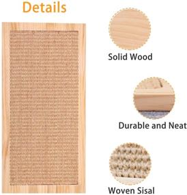 img 2 attached to 🐱 Cat Scratching Pad - Wall Mounted or Floor Use, Durable Solid Wooden Board with Natural Sisal Mat, Indoor Cats' Scratcher Post for Optimal Health and Good Behavior