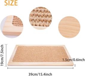 img 3 attached to 🐱 Cat Scratching Pad - Wall Mounted or Floor Use, Durable Solid Wooden Board with Natural Sisal Mat, Indoor Cats' Scratcher Post for Optimal Health and Good Behavior