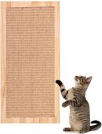 🐱 cat scratching pad - wall mounted or floor use, durable solid wooden board with natural sisal mat, indoor cats' scratcher post for optimal health and good behavior logo