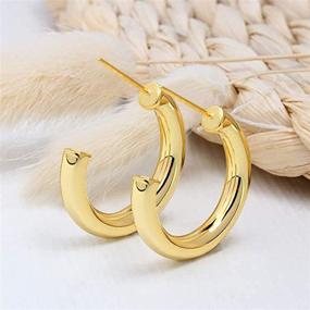 img 1 attached to ZRO Gold Hoop Earrings - Hypoallergenic, Lightweight Chunky Open Hoops for Women and Girls - 316L Surgical Stainless Steel (20MM/30MM)