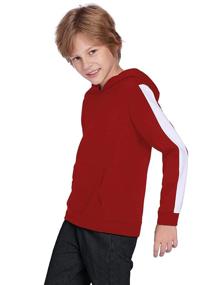 img 2 attached to 👦 Boyoo Boy's Hoodie Sweatshirt: Basic Pullover Hooded Top with Side Stripe for Kids Ages 5-14