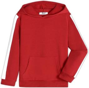 img 4 attached to 👦 Boyoo Boy's Hoodie Sweatshirt: Basic Pullover Hooded Top with Side Stripe for Kids Ages 5-14