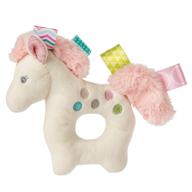 🎠 taggies painted pony soft ring rattle - 6 inches - embroidered logo
