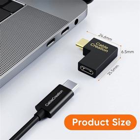 img 4 attached to 🔌 USB-C Male to Female Adapter with 90 Degree Angled Design - CableCreation USB 3.1 Type C Extension Adapter (3A/10G) for MacBook/Pro, Surface Book 2, Galaxy S10/S9/S9+, Oculus Quest Link