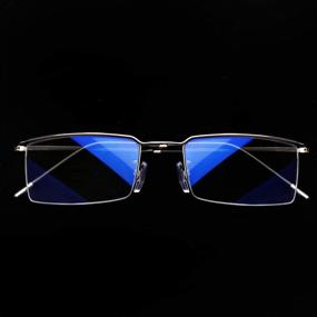 img 2 attached to 👓 WANWAN Semi Rimless Progressive Multifocal Reading Glasses: Stylish Rectangular Men's Readers for Clear Vision