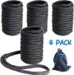 ⚓️ young marine double braided nylon dock lines rope 3/8 inch x 15ft - black, 4 pack: ideal mooring solution for boats with 12 inch eyelet logo