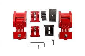 img 1 attached to 🔒 Premium Red Steel Hood Latches Hood Catch for Jeep Wrangler JK JKU JL JLU Rubicon Sahara Sport 2011-2021 2022, Easy Installation - No Drilling Required