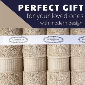 img 2 attached to LA’ HAMMAM FINE Living - 6 Piece Beige Cotton Towel Set for Bathroom, Kitchen, Hotel, Gym & 🛀 Spa - Includes 2 Bath Towels, 2 Hand Towels, 2 Washcloths - Super Soft, Highly Absorbent, Luxury Towels Set
