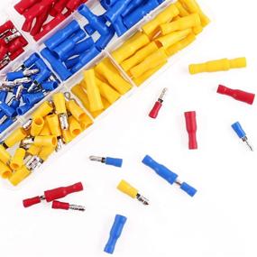 img 1 attached to 🔌 Hilitchi 160pcs Bullet-Female/Male Insulated Terminals Electrical Wiring Wire Crimp Connectors Set: Efficient Solution for Secure and Insulated Wire Connections
