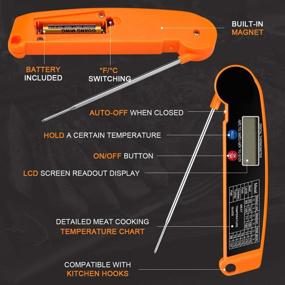 img 1 attached to 🔥 Digital Meat Thermometer for Grilling and Cooking - Fast Instant Read Thermometer for Kitchen and BBQ Grill