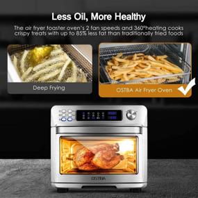 img 1 attached to 🍲 OSTBA Air Fryer Oven 26 Qt - Efficient 10-in-1 Convection Toaster Oven with Rotisserie, Dehydrator, and More - Includes Recipe Cookbooks and 6 Accessories