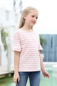 img 2 attached to GORLYA Ruffle Shoulder GOR1080 PinkStripe Girls' Clothing