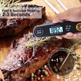 img 3 attached to 🌡️ Multipurpose Meat Thermometer: Waterproof Digital Kitchen Thermometer with Backlight, Magnetic Base, Beer Opener, Ideal for Cooking, Grilling, Frying, Oven, BBQ - Bonus: 2 Batteries