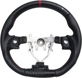 img 4 attached to GOGOCARBON D-Shaped Carbon Steering Wheel with Red Center Stripes for Subaru WRX STI 2008-2014 🚗 Models - Strong, Stylish, and Easy to Install - Designed to Perfectly Fit - Size: 350mm