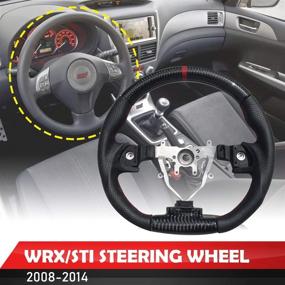 img 3 attached to GOGOCARBON D-Shaped Carbon Steering Wheel with Red Center Stripes for Subaru WRX STI 2008-2014 🚗 Models - Strong, Stylish, and Easy to Install - Designed to Perfectly Fit - Size: 350mm