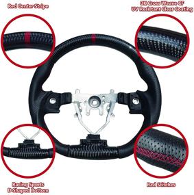 img 2 attached to GOGOCARBON D-Shaped Carbon Steering Wheel with Red Center Stripes for Subaru WRX STI 2008-2014 🚗 Models - Strong, Stylish, and Easy to Install - Designed to Perfectly Fit - Size: 350mm